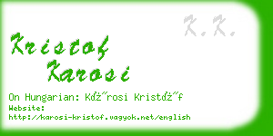 kristof karosi business card